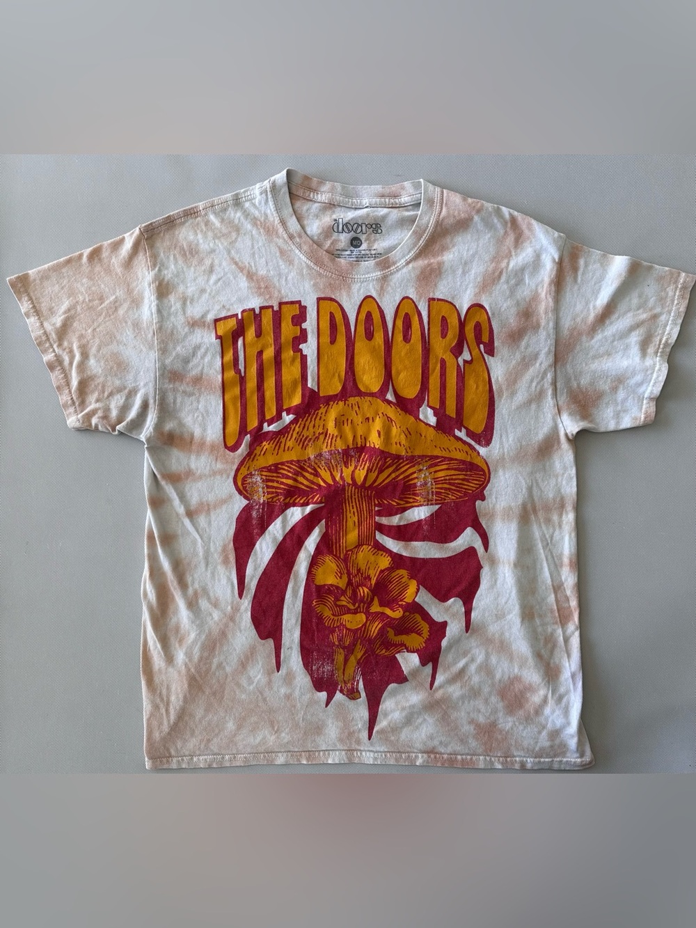 The Doors Tie Dye Graphic T Shirt Men’s M Beige Orange